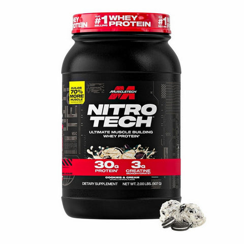 Muscletech, Nitro Tech Whey Protein Isolate And Peptides Cookies & Cream, 2 Lbs