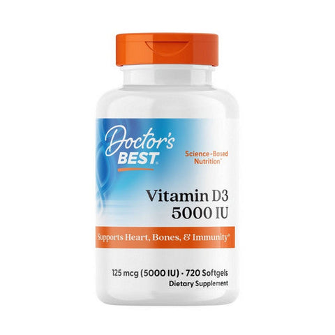 Doctors Best, Vitamin D3, 125 Mcg (5,000 IU), 720 Softgels Doctors Best