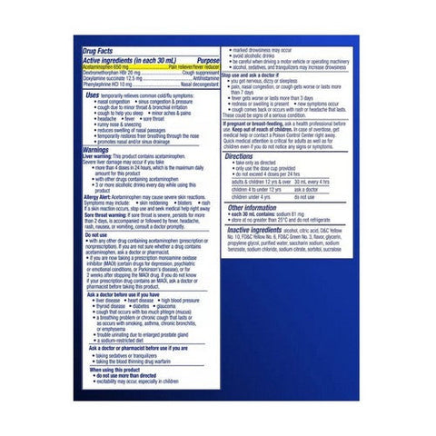 Vicks, Nyquil Severe Cold And Flu Liquid, 12 Oz