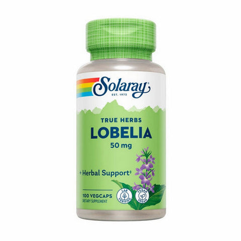 Solaray, True Herbs Lobelia, 50 mg, 100 Veg Caps Solaray