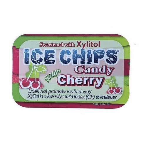 Ice Chips Candy, Hand Crafted Candy Tin Cherry Sour, 1.76 Oz Ice Chips Candy