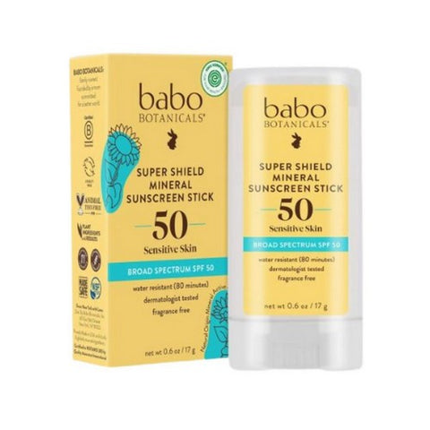 Babo Botanicals, Super Shield Sport Stick Sunscreen Spf 50 Fragrance Free, 0.6 Oz Babo Botanicals
