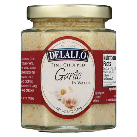 Delallo, Garlic Minced Water, 6 Oz Delallo