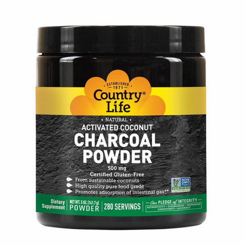 Country Life, Activated Coconut Charcoal Powder, 500 Mg, 5 Oz Country Life