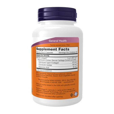 Now Foods, Biocell Collagen Hydrolyzed Type II, 120 Veg Caps Now Foods