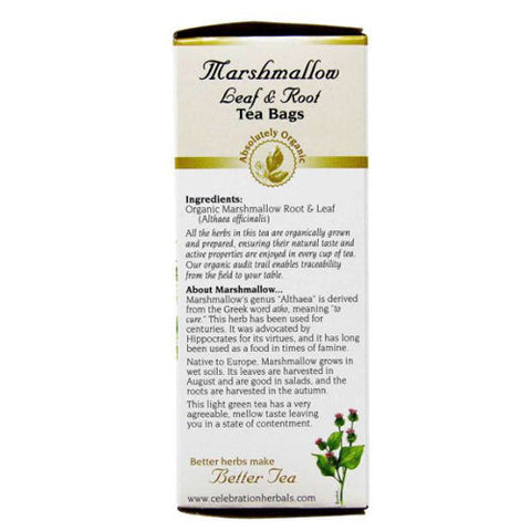 Celebration Herbals, Organic Marshmallow Leaf And Root Tea Caffeine Free, 24 Bags Celebration Herbals