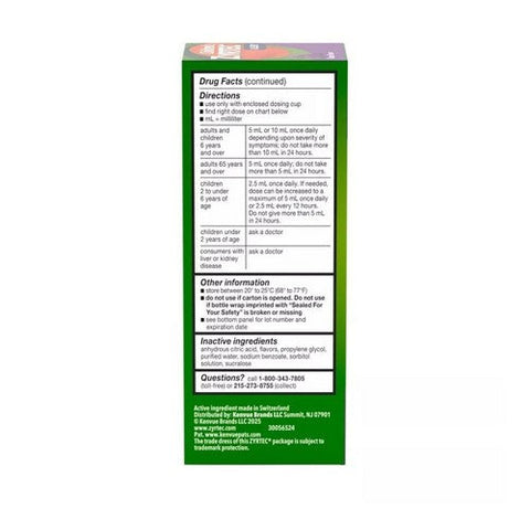 Zyrtec, Children'S Allergy Cetirizine Hcl 24 Hour Grape Syrup, 4 Oz Zyrtec