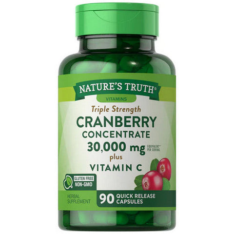 Nature's Truth, Ultra Triple Strength Cranberry Concentrate Plus Vitamin C, 30000 Mg, 90 Caps Nature's Truth