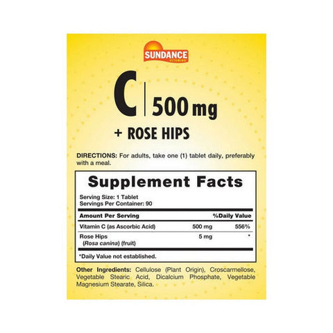 Sundance, Vitamin C, 500 mg, 90 Tabs Sundance