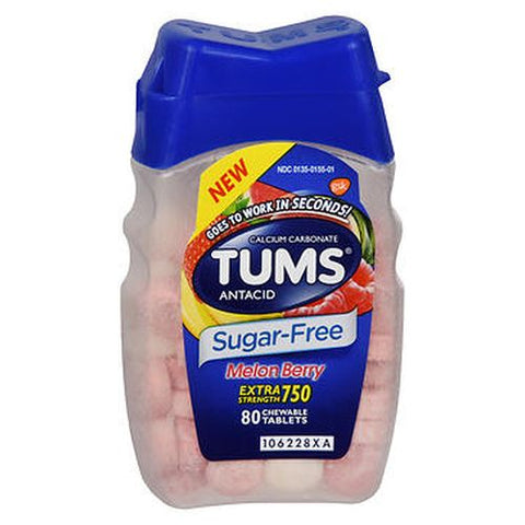 Tums, Extra Strength 750 Antacid Chewable Tablets Melon Berry, 80 Tabs Tums