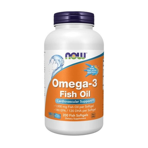 Omega-3 Molecularly Distilled Fish Softgels 200 Softgels by Now Foods