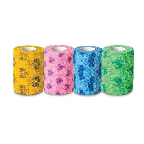 Andover Coated Products, Cohesive Bandage CoFlex  NL 2 Inch X 5 Yard Standard Compression Self-adherent Closure Kid Design (A, Count of 1 Andover Coated Products