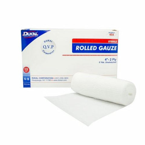 Dukal, Fluff Bandage Roll Dukal Cotton 2-Ply 4 Inch X 5 Yard Roll Shape Sterile, Count of 12 Dukal