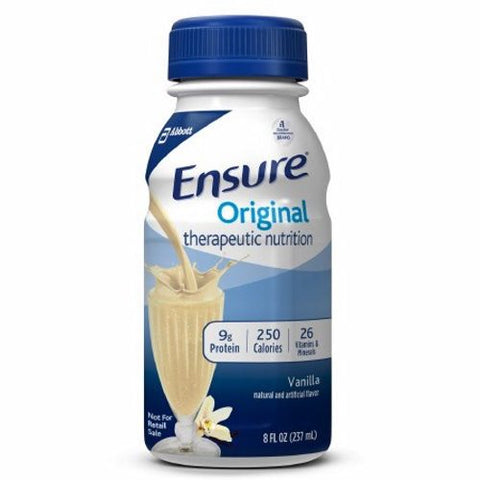 Oral Supplement Ensure  Original Vanilla Flavor 8 oz. Container Bottle Ready to Use Count of 24 by Abbott Nutrition