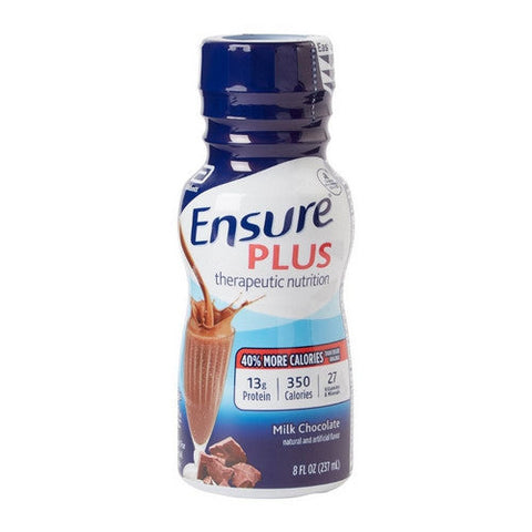 Oral Supplement Ensure  Plus Chocolate Flavor 8 oz. Container Bottle Ready to Use Count of 24 by Abbott Nutrition