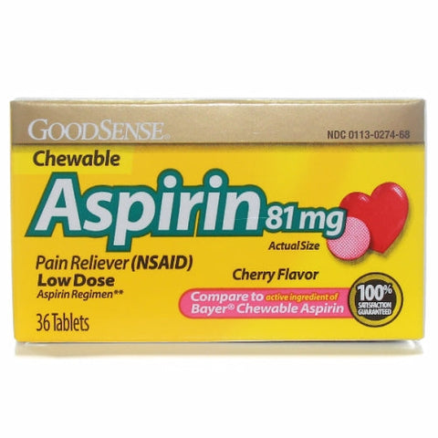 Good Sense, Aspirin, 81 mg, 36 Tabs Good Sense