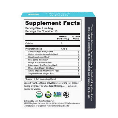 Earth Mama Angel Baby, Organic Throat Smoothie Tea, 16 Bags Earth Mama Angel Baby