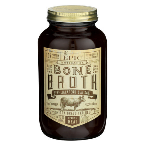 Epic, Bone Broth Beef Jalapeno Sea Salt, 14 Oz(Case Of 6) Epic