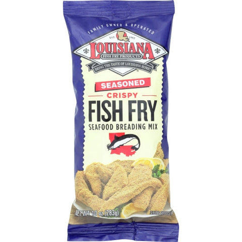 Louisiana Fish Fry, Seasoned Fish Fry, 10 Oz(Case Of 12) Louisiana Fish Fry