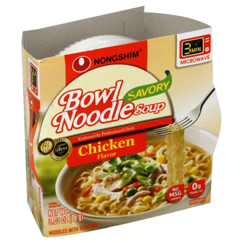 Noodle Bowl Savry Chkn Case of 12 X 3.03 Oz by Nongshim