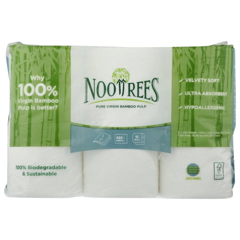 Nootrees, Bamboo 3-Ply Toilet Paper, 12 rolls (Case Of 4) Nootrees
