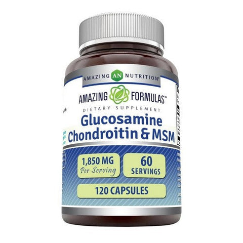 Amazing Nutrition, Amazing Formulas Glucosamine + Chondroitin + MSM, 120 Caps Amazing Nutrition