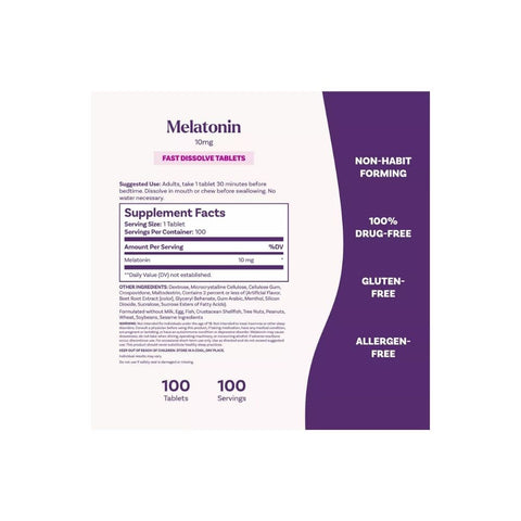 Natrol, Melatonin Fast Dissolve Strawberry, 10 Mg, 100 Tablets Natrol