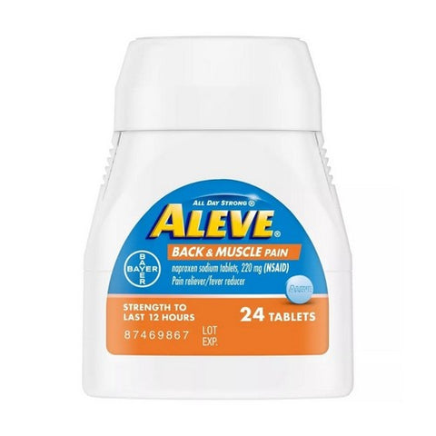 Aleve, Back And Muscle Pain Naproxen Sodium Pain Reliever, 220 Mg, 24 Tabs Aleve
