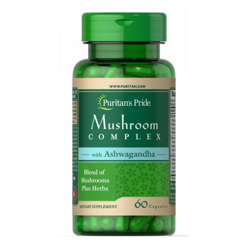 Mushroom Herbal Complex with Ashwagandha 60 Capsules by Puritan's Pride