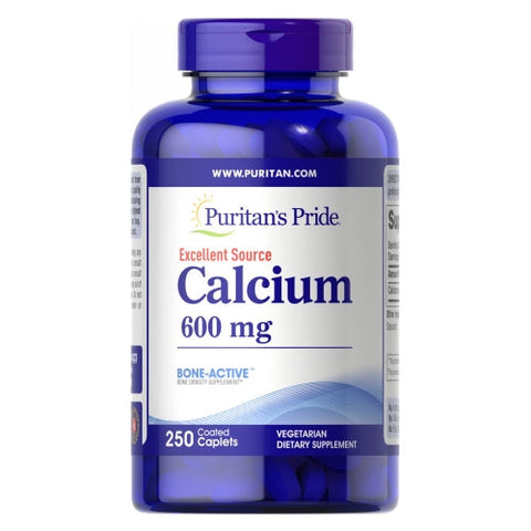 Puritan's Pride, Calcium, 600 mg, 250 Coated Caplets Puritan's Pride