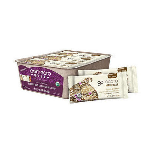 Gomacro, Peanut Butter Chocolate Chip Macrobar, 12 Count