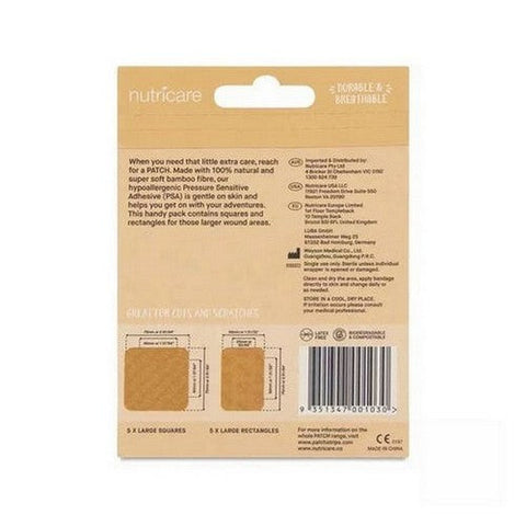 Patch, Natural Large Bamboo Bandages For Sensitive Skin Mixed Pack, 10 Count Patch