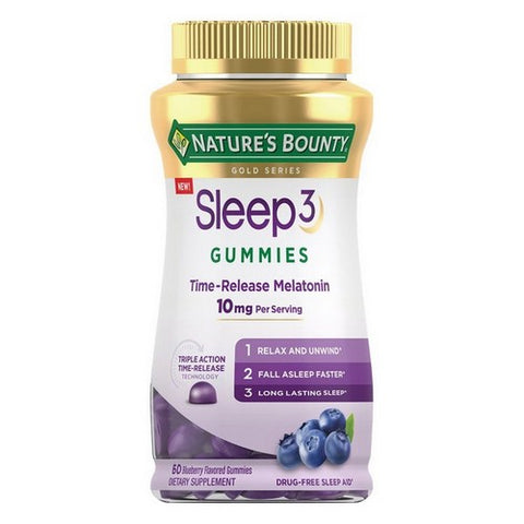 Sleep 3 Time Released Melatonin Gummies 60 Count by Nature's Bounty