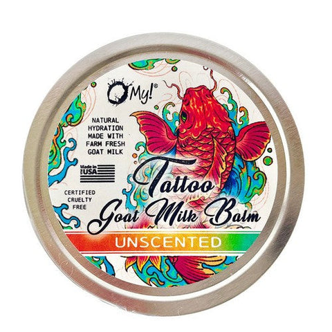 O MY!, Goat Milk Tattoo Balm Tin Unscented, 2 Oz O MY!