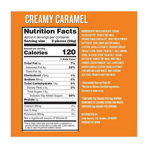 Little Secrets Llc, Mini Chocolates Cookie Bars Creamy Caramel, 3.4 Oz(Case Of 6) Little Secrets Llc