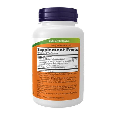 Now Foods, Turmeric Curcumin + Bioperine, 90 VegCaps Now Foods