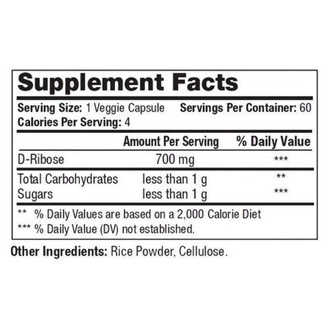 Vita plus, Vita Plus D Ribose, 700 Mg, 60 Veggie Capsules