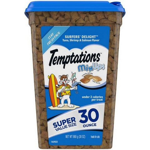 Temptations, Temptations MixUps Crunchy & Soft Adult Cat Treats, Surfer's Delight,  30 Ounces Temptations