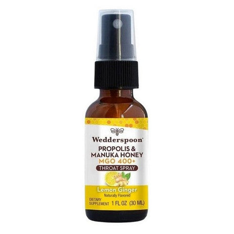 Wedderspoon, Lemon And Ginger Propolis And Manuka Honey Throat Spray, 1 Oz Wedderspoon