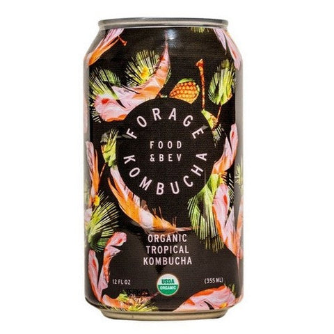 Forage Kombucha, Organic Tropical Kombucha, 12 Oz (Case Of 12) Forage Kombucha