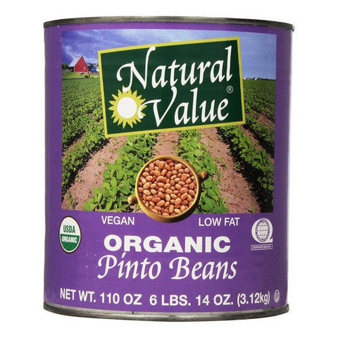 Natural Value, Organic Pinto Beans, 108 Oz (Case Of 6)