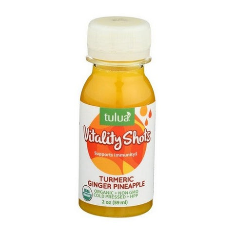 Tulua Shots, Vitality Shot Turmeric Ginger Pineapple, 2 Oz (Case Of 6) Tulua Shots