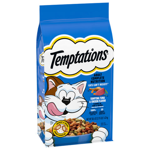 Adult Complete Nutrition Tuna And Chicken Flavor Dry Cat Food 3.15 Lbs (Case Of 4) by Temptations