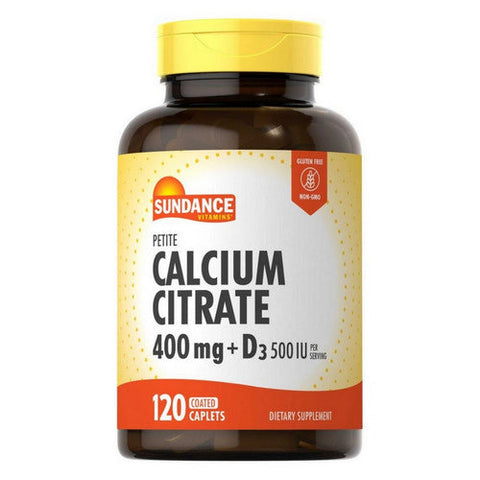 Sundance, Calcium Citrate Plus D3 Coated Caplets Petite, 400 Mg, 120 Caps Sundance