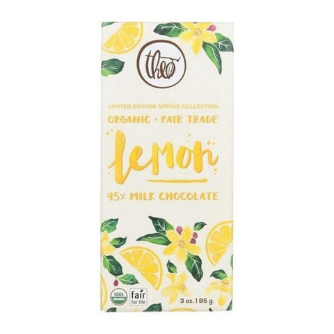Spring Lemon Milk Chocolate Bar 3 Oz by Theo Chocolate
