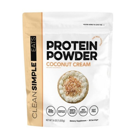 Coconut Cream Whey Protein Powder 36 Oz by Clean Simple Eats