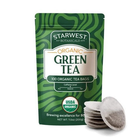 Organic Green Tea Bags 100 Count by Starwest Botanicals
