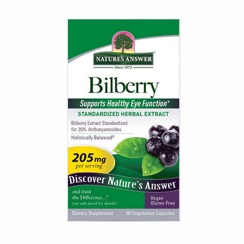 Nature's Answer, Bilberry Standardized, 205 Mg, 90 Veg Caps Nature's Answer