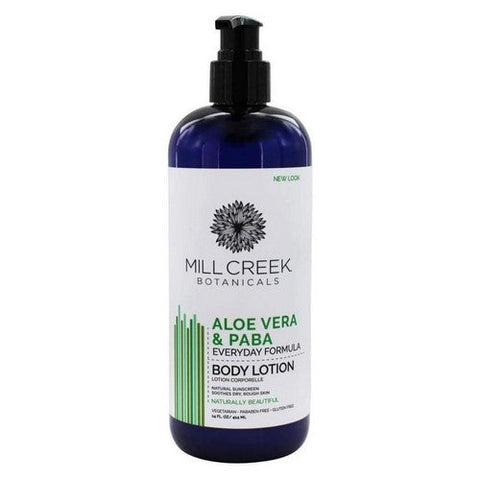 Mill Creek Botanicals, Botanicals Aloe Vera And PABA Body Lotion, 14 Oz Mill Creek Botanicals