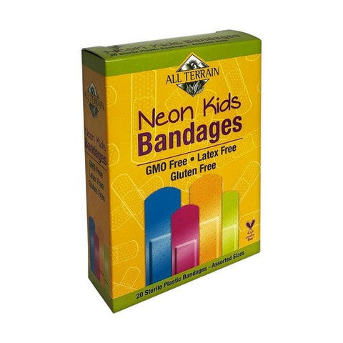 All Terrain, Kids Bandages Latex Free Non-Stick Pad Neon, 20 Pieces All Terrain